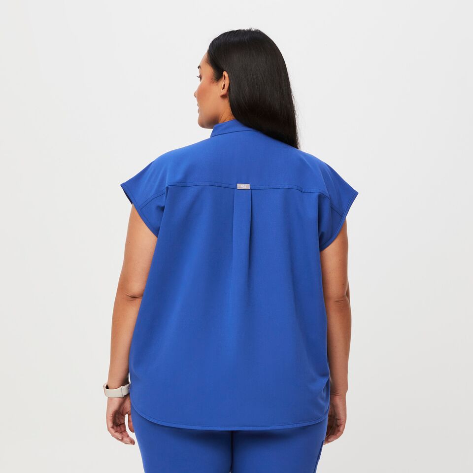 Women's Rafaela™ Oversized Scrub Top Winning Blue · FIGS