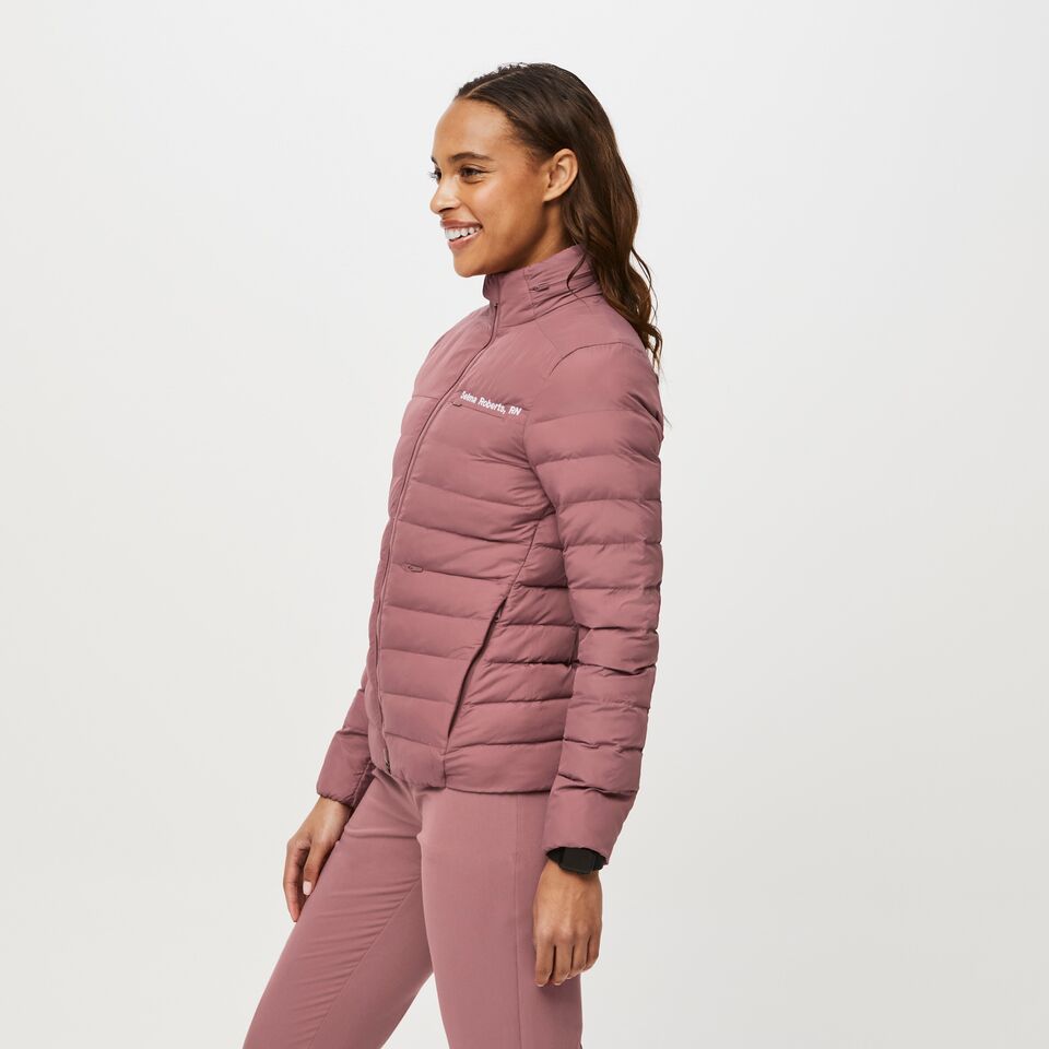 Women’s OnShift™ Packable Puffer Jacket Mauve · FIGS