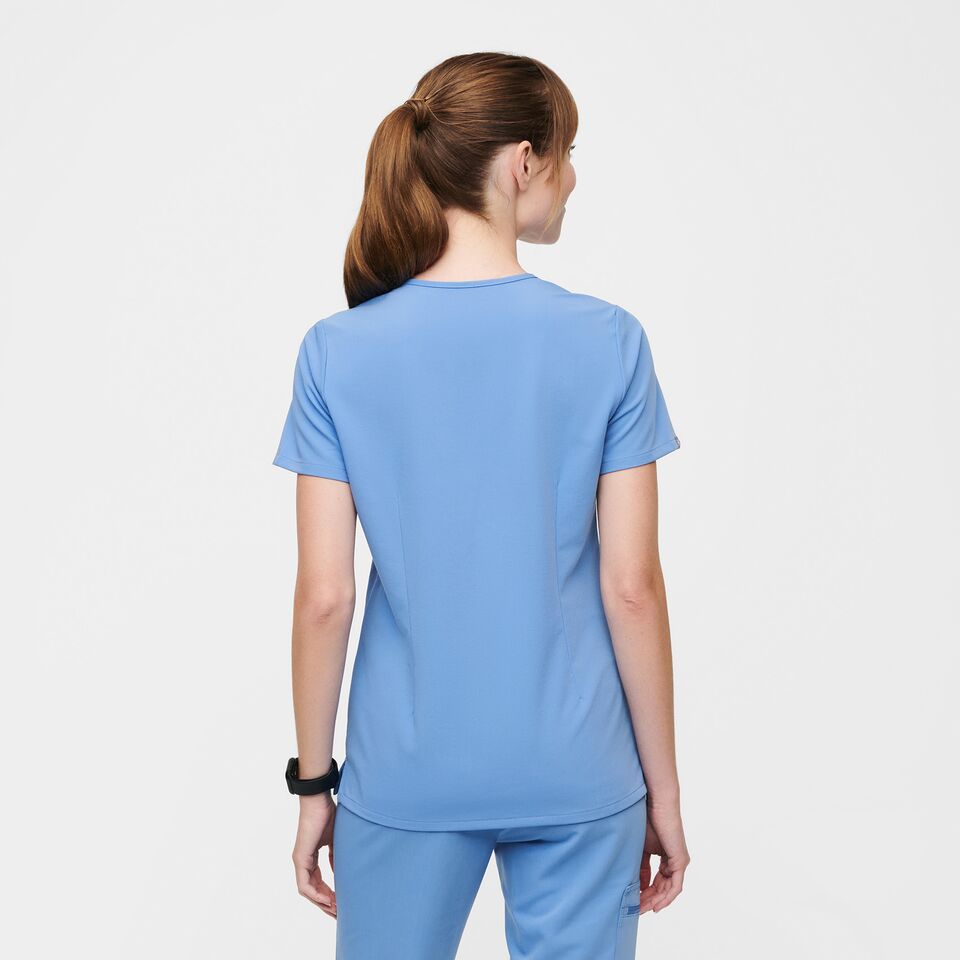 Women's Catarina OnePocket Scrub Top Ceil Blue · FIGS