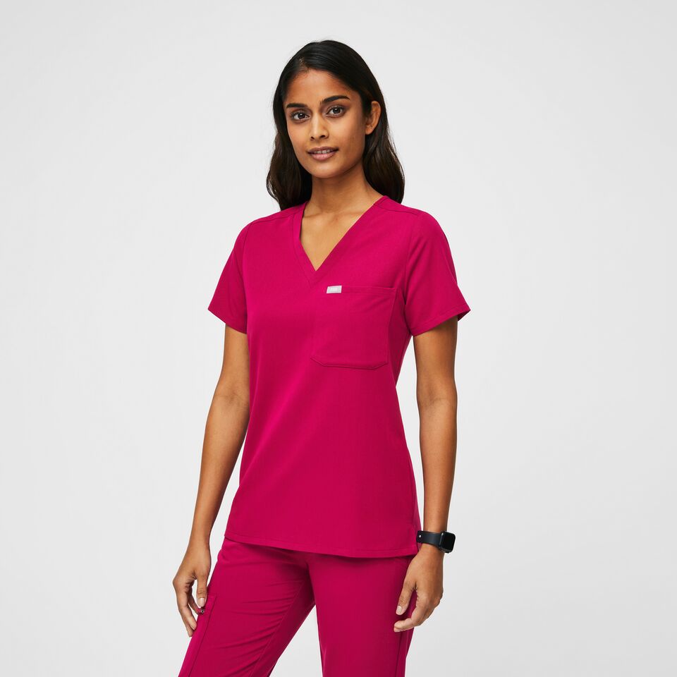 Women’s Catarina™ One-Pocket Scrub Top - Ultra Rose · FIGS