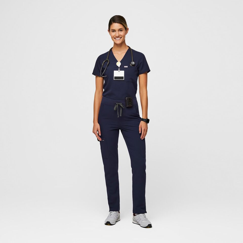 Women’s High Waisted Yola™ Skinny Scrub Pants Navy · FIGS