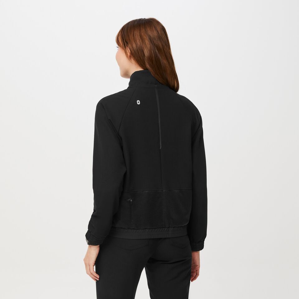Women’s Sydney Performance Scrub Jacket Black · FIGS