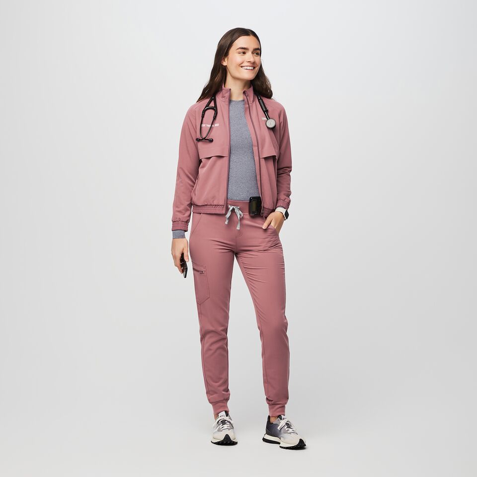 Women’s Sydney Performance Scrub Jacket Mauve · FIGS