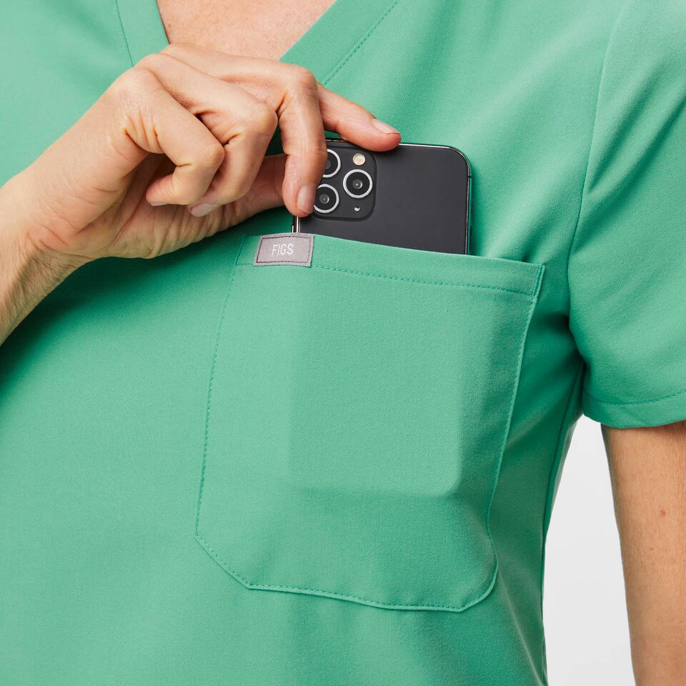 Women’s Catarina™ OnePocket Scrub Top Surgical Green · FIGS