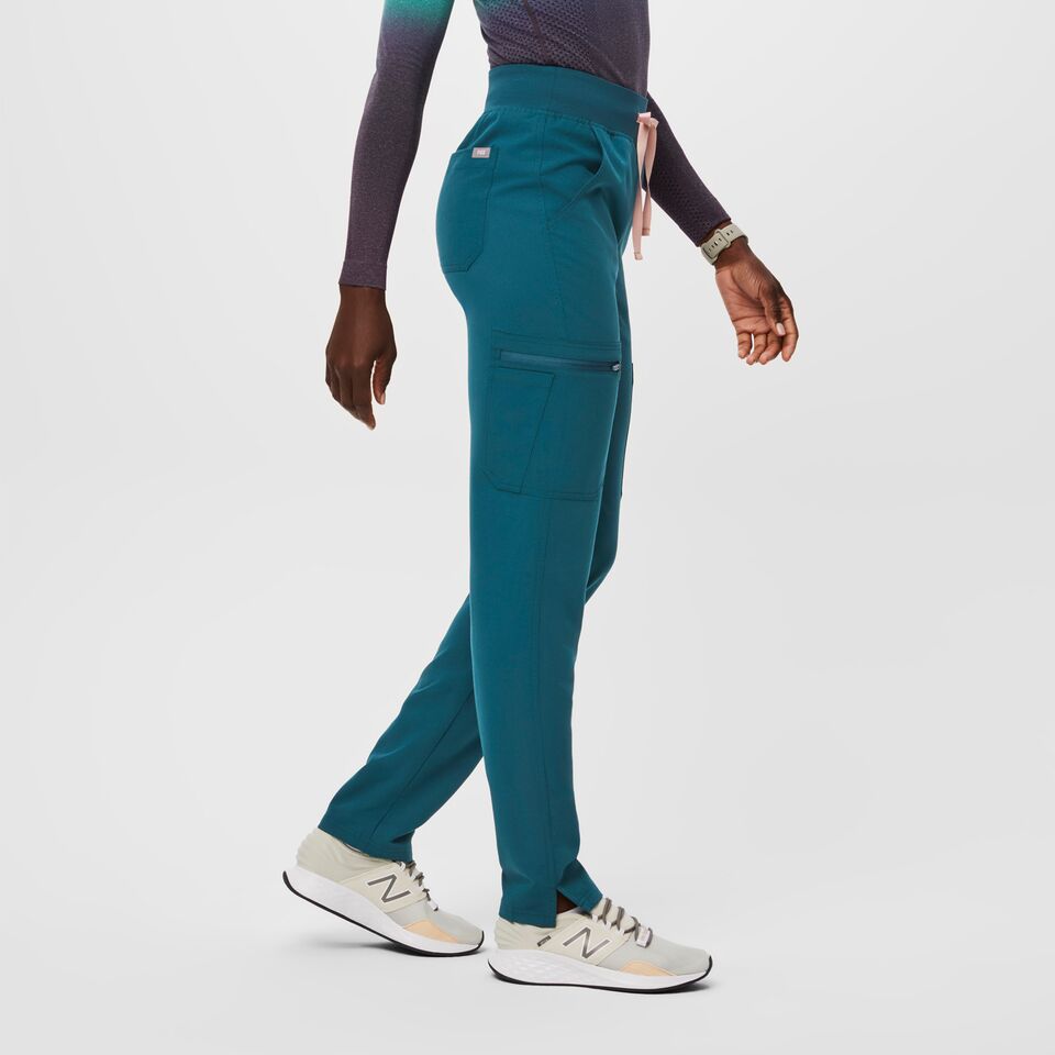 Women’s High Waisted Yola™ Skinny Scrub Pants Caribbean Blue · FIGS