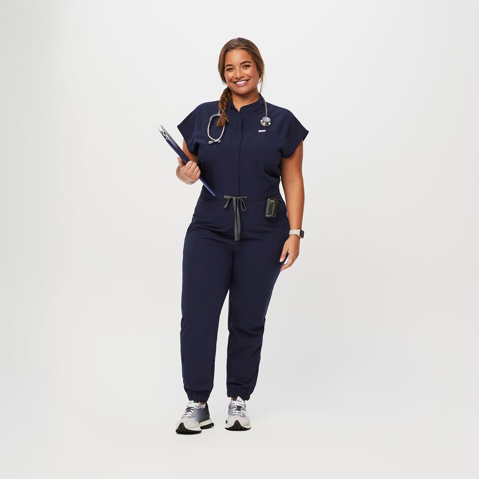 Women’s Rafaela Cargo ScrubJumpsuit™ - Navy · FIGS